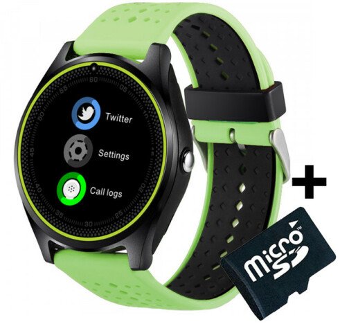 Ceas Smartwatch cu Telefon iUni V9 Plus, Touchscreen, 1.3 Inch HD, Camera 2MP, iOS si Android, Verde