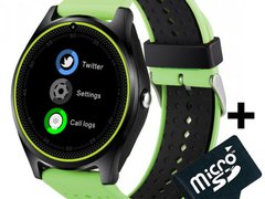 Ceas Smartwatch cu Telefon iUni V9 Plus, Touchscreen, 1.3 Inch HD, Camera 2MP, iOS si Android, Verde